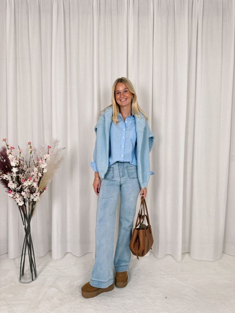Leonie Cable Knit Light Blue