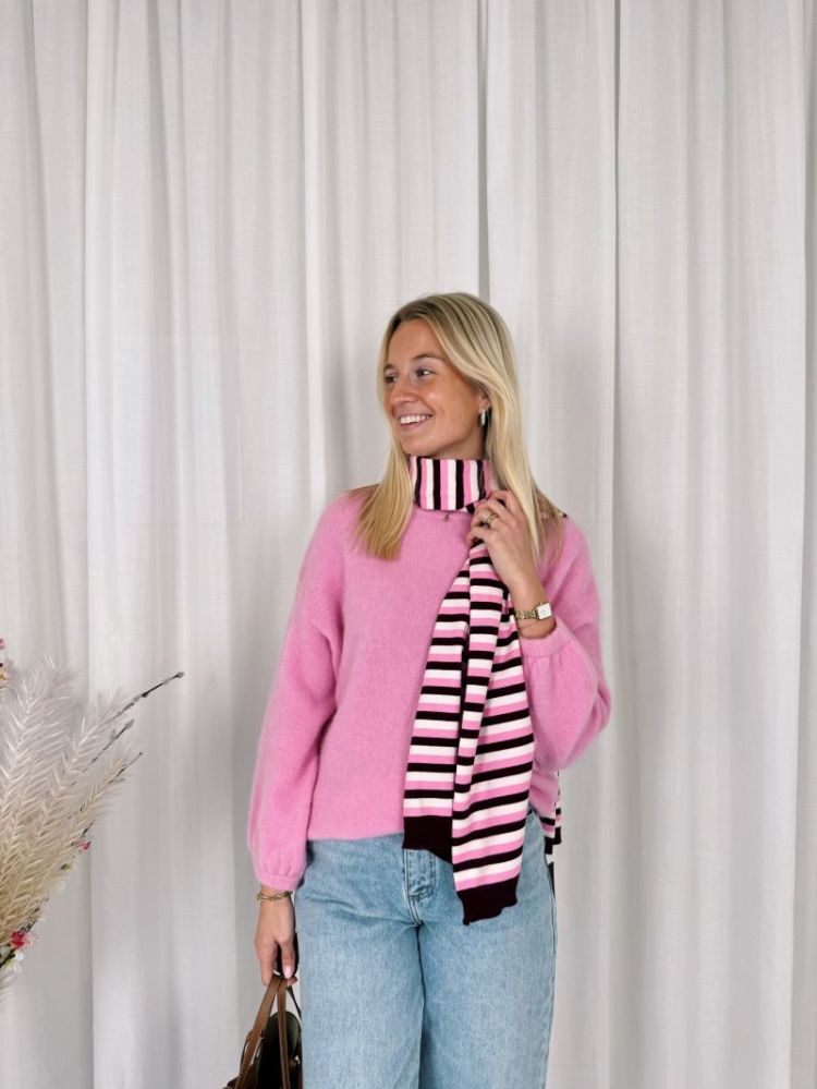 Maud Striped Scarf Pink / Bordeaux