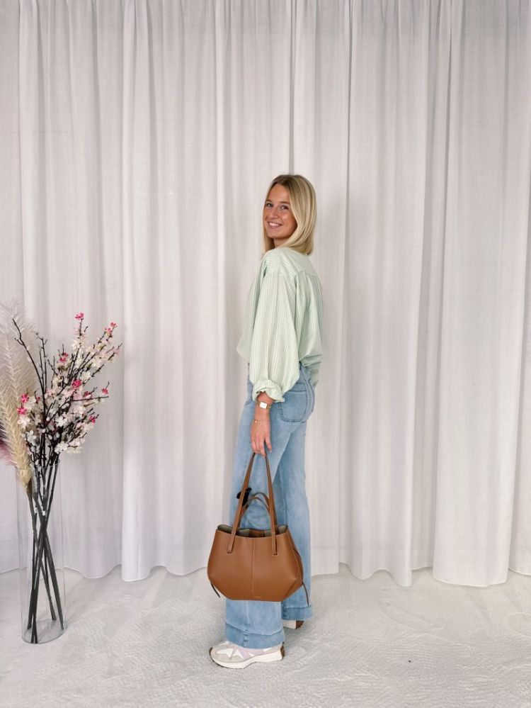 Fenna Striped Shirt Pastel Green / 