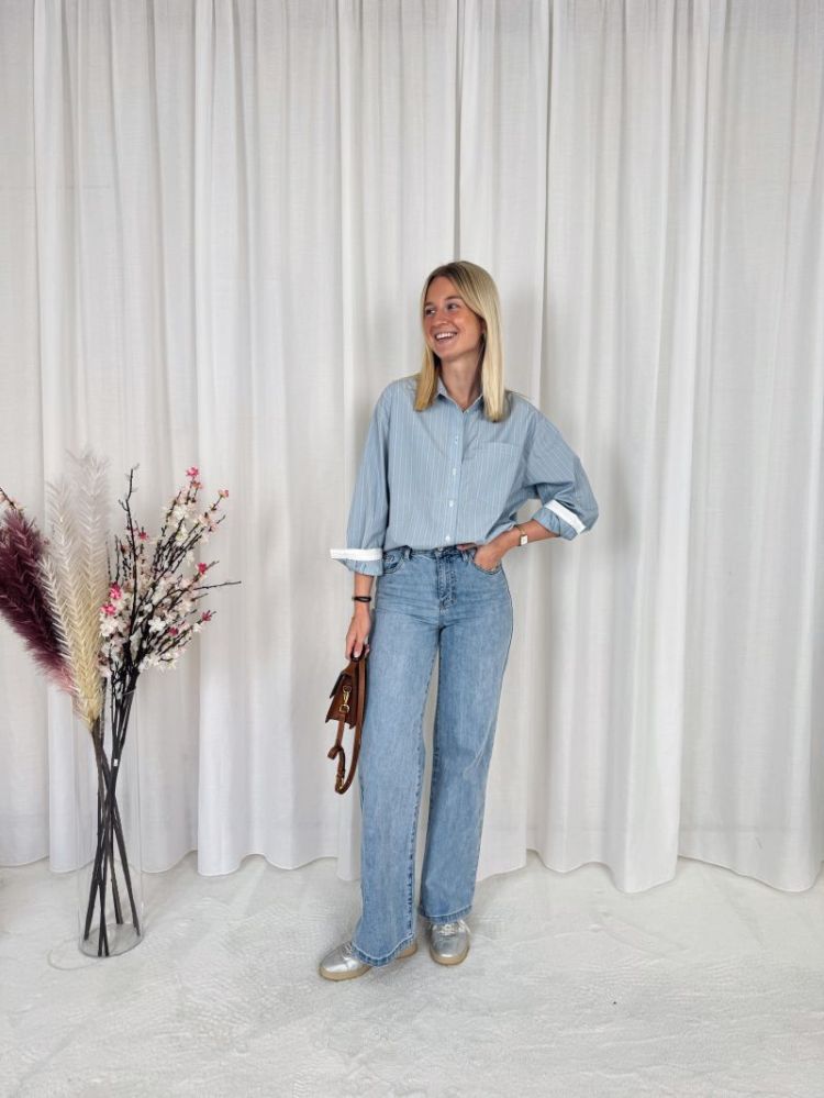 Levia Shirt  Powder Blue Str