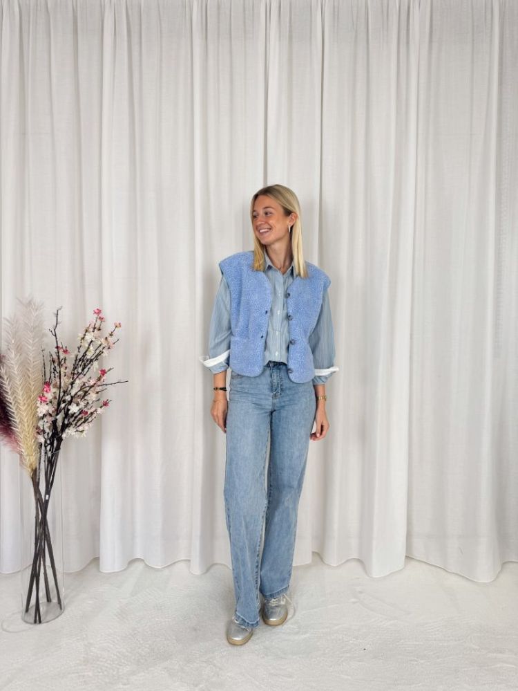 Levia Shirt  Powder Blue Str