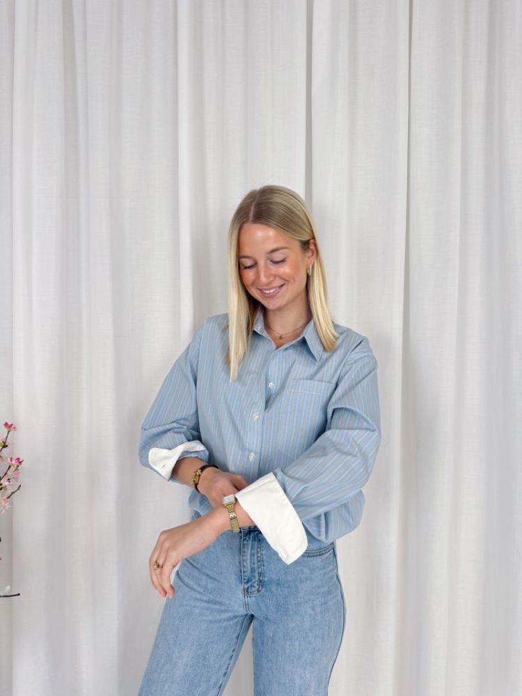 Levia Shirt  Powder Blue Str