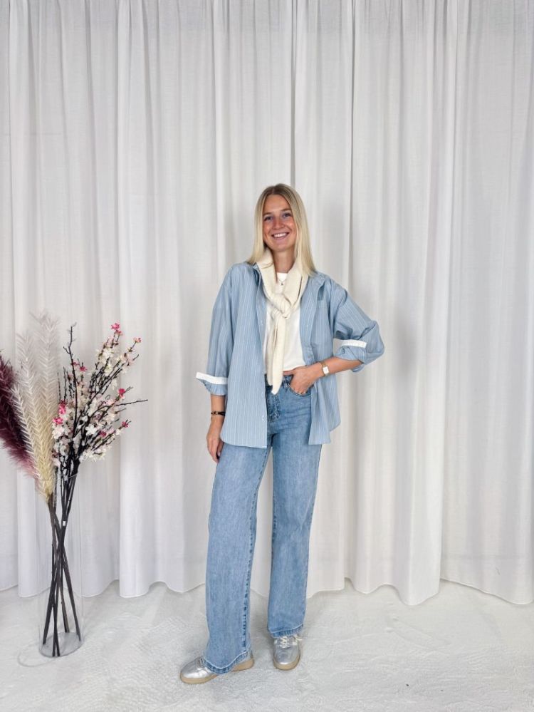 Levia Shirt  Powder Blue Str