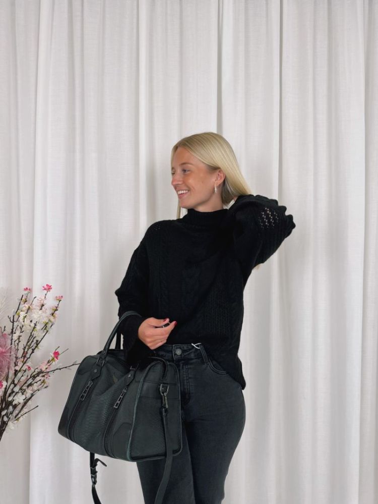 Marielle Rollerneck Knit Black