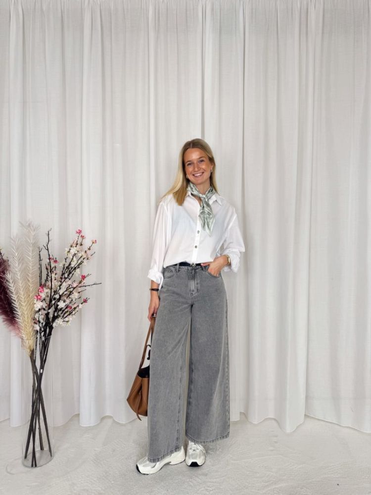 Giovani Palazzo Jeans Light Grey