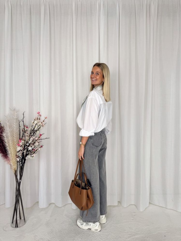 Giovani Palazzo Jeans Light Grey