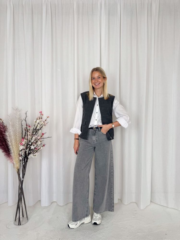 Giovani Palazzo Jeans Light Grey