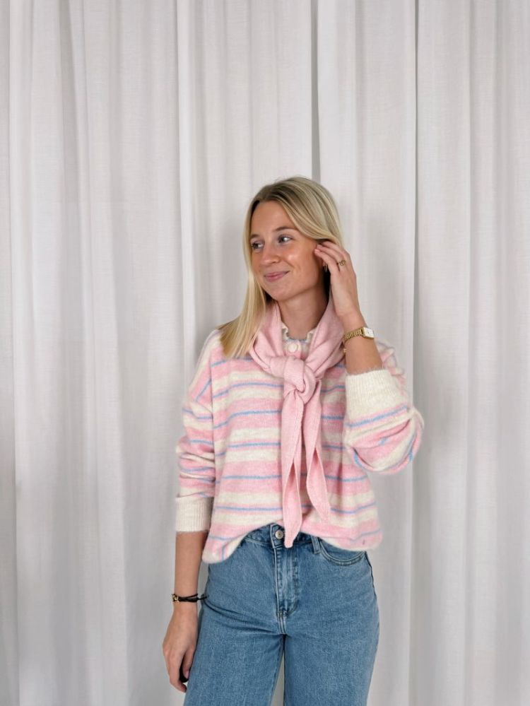 Amie Polo Knit Beige / Pink