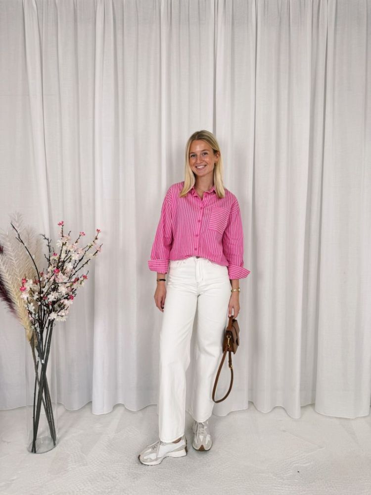 Myrle Striped Shirt Pink