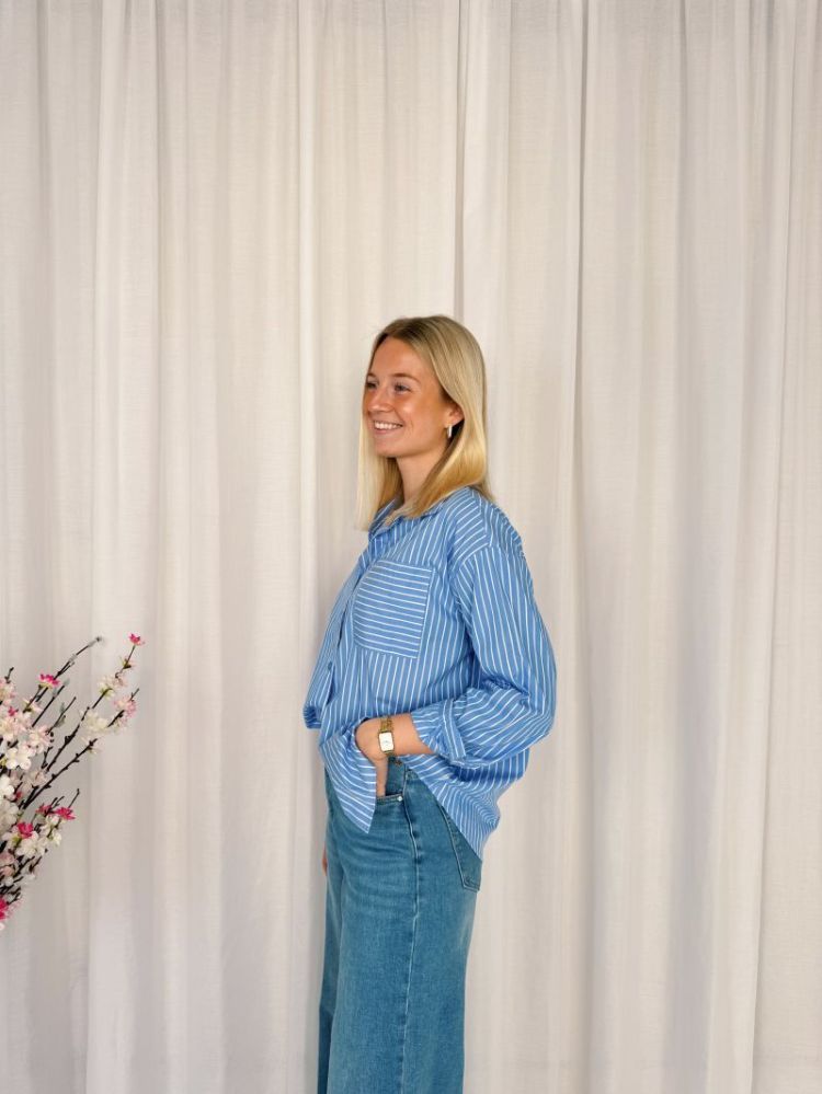 Myrle Striped Shirt Light Blue