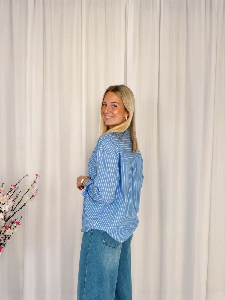 Myrle Striped Shirt Light Blue
