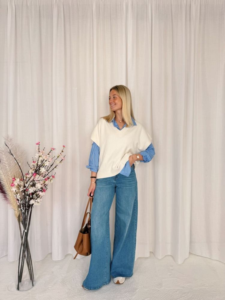 Myrle Striped Shirt Light Blue