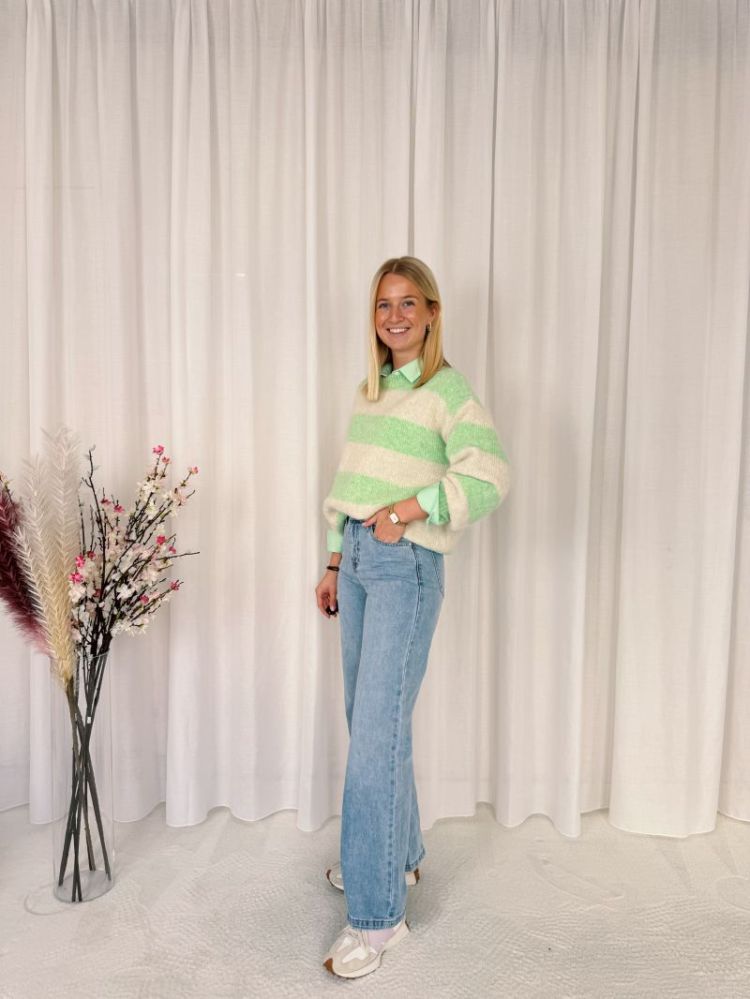 Jodee Striped Knit Green / Beige