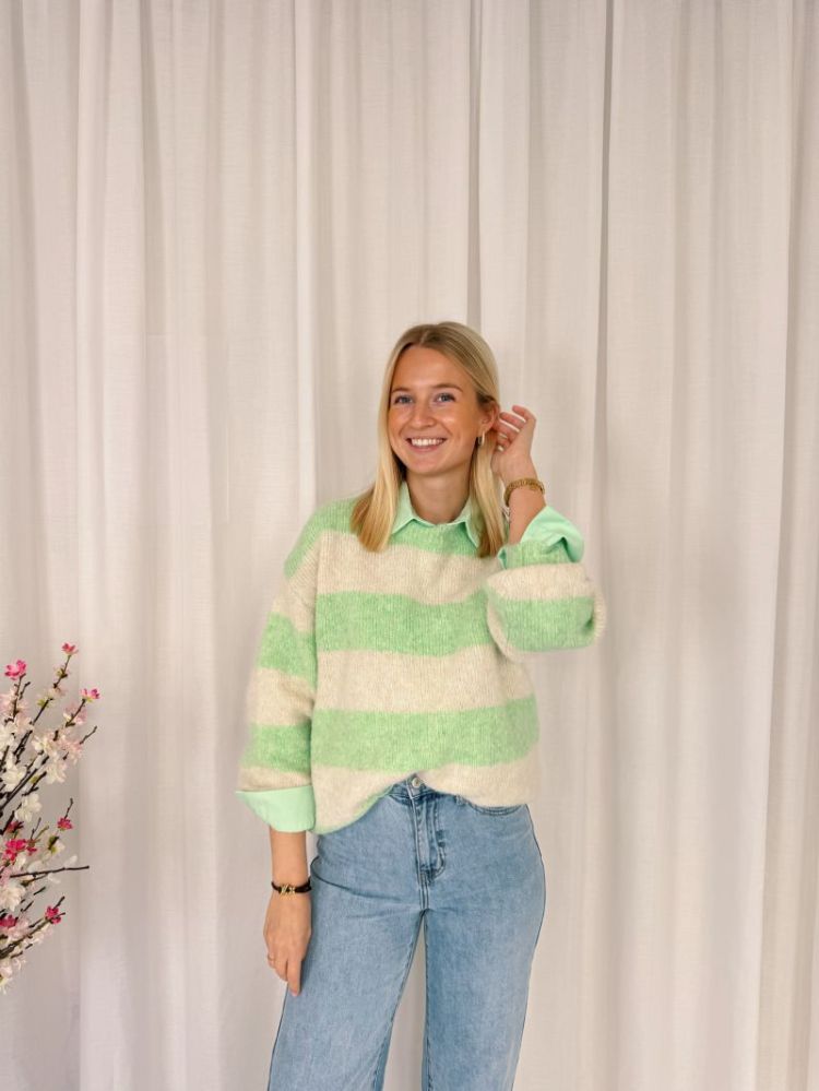 Jodee Striped Knit Green / Beige