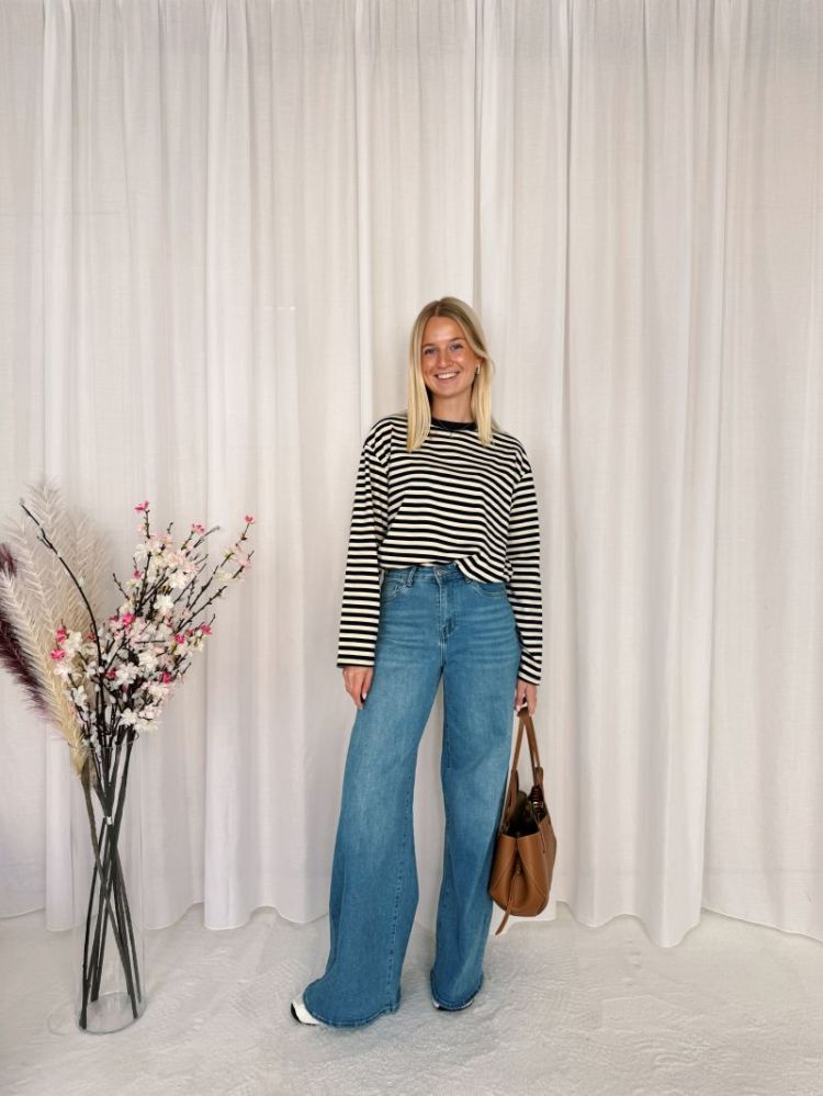 Lisa Striped Longsleeve Navy / Beige