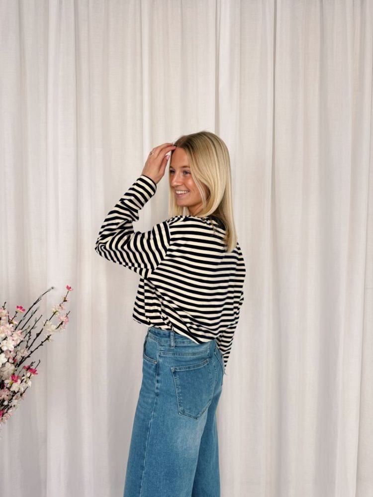 Lisa Striped Longsleeve Navy / Beige
