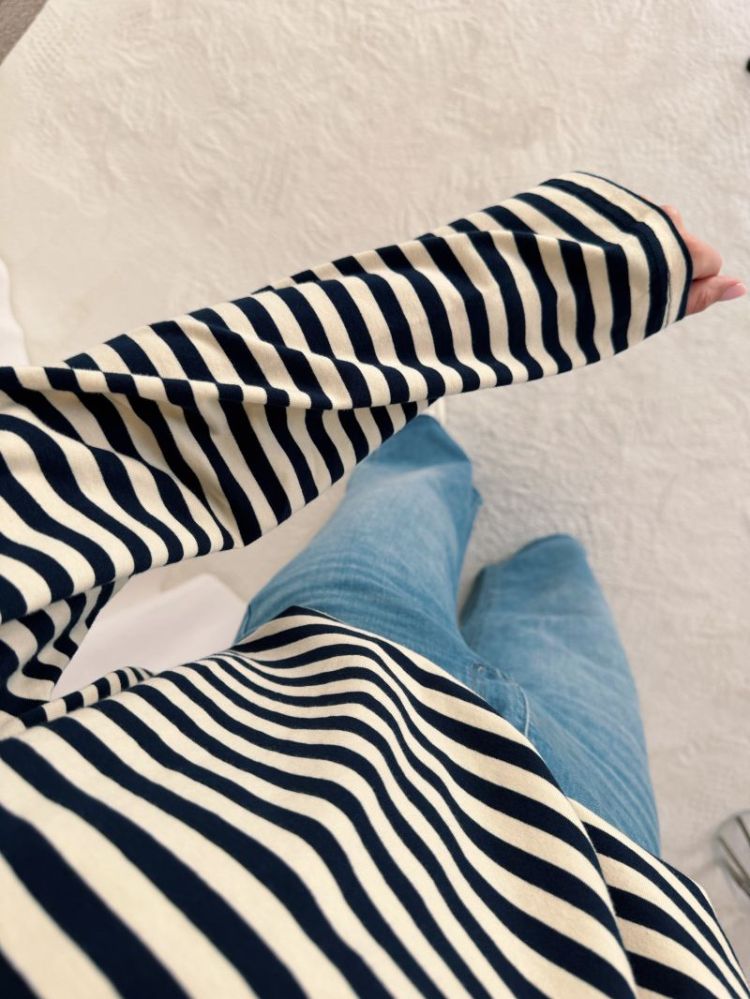 Lisa Striped Longsleeve Navy / Beige