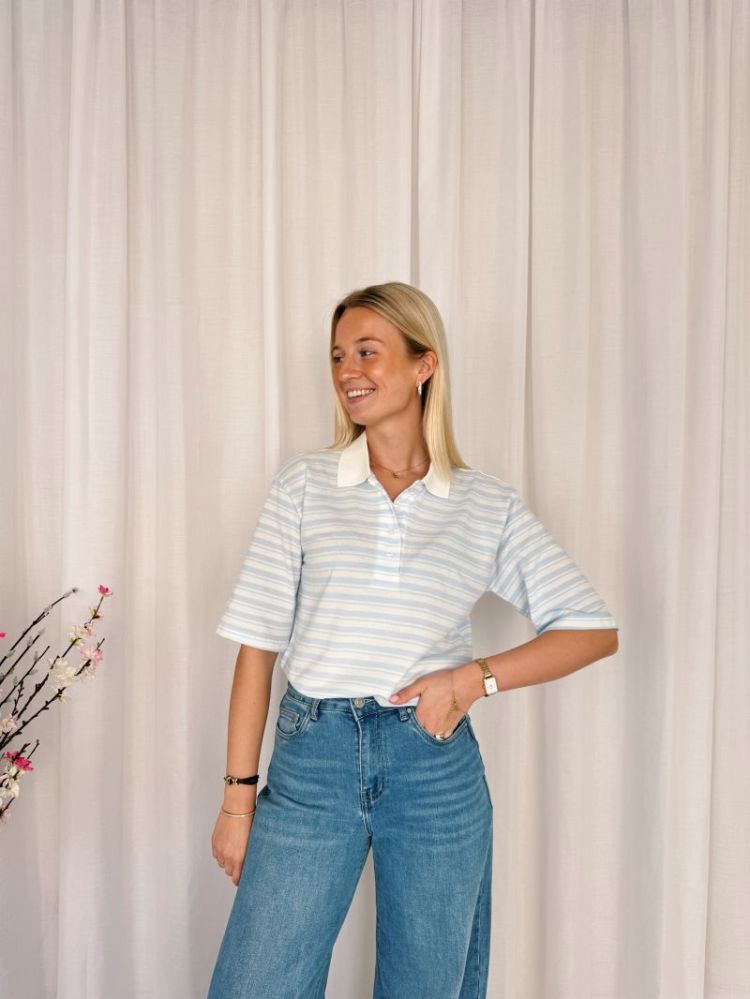 Miala Polo T-Shirt Chalk / Nantuck