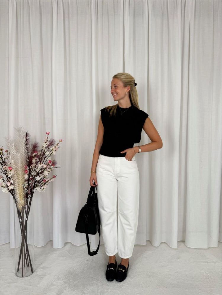 Brandy Balloon Jeans White