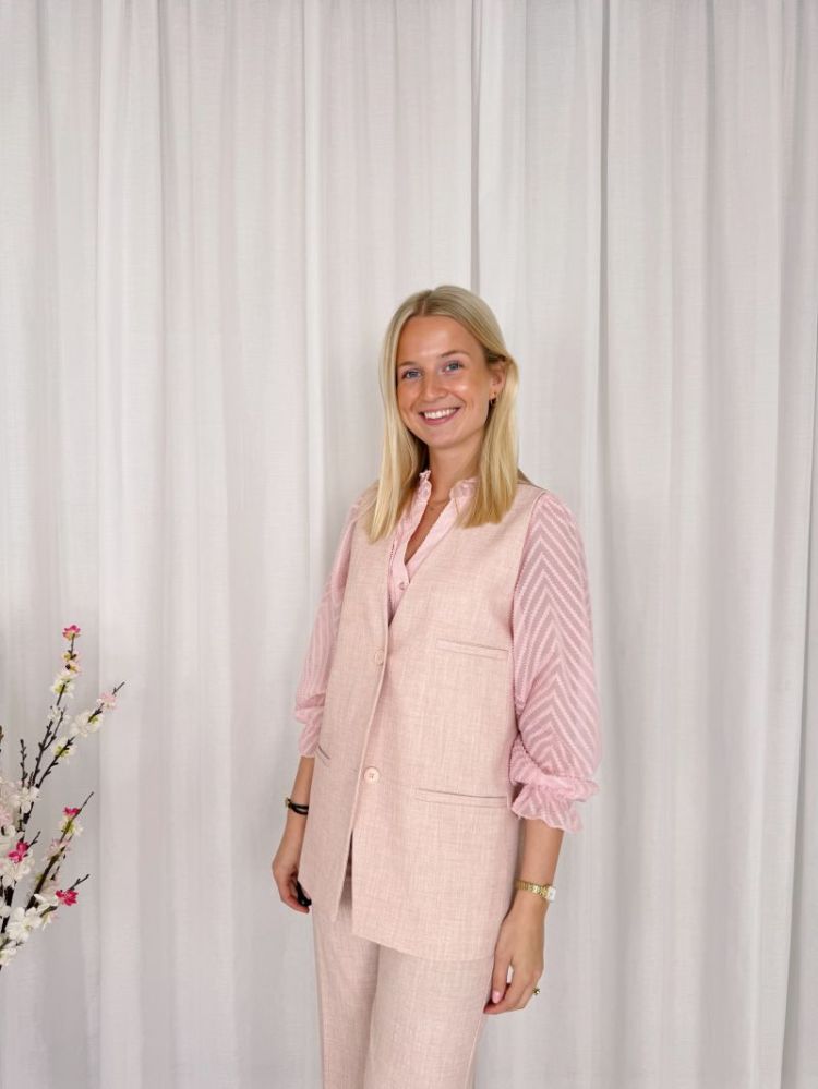 Linde Sleeveless Blazer Rose