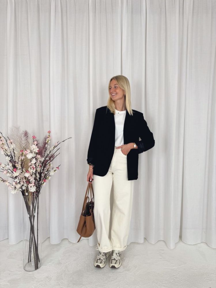 Celeste Striped Blazer Navy Blue