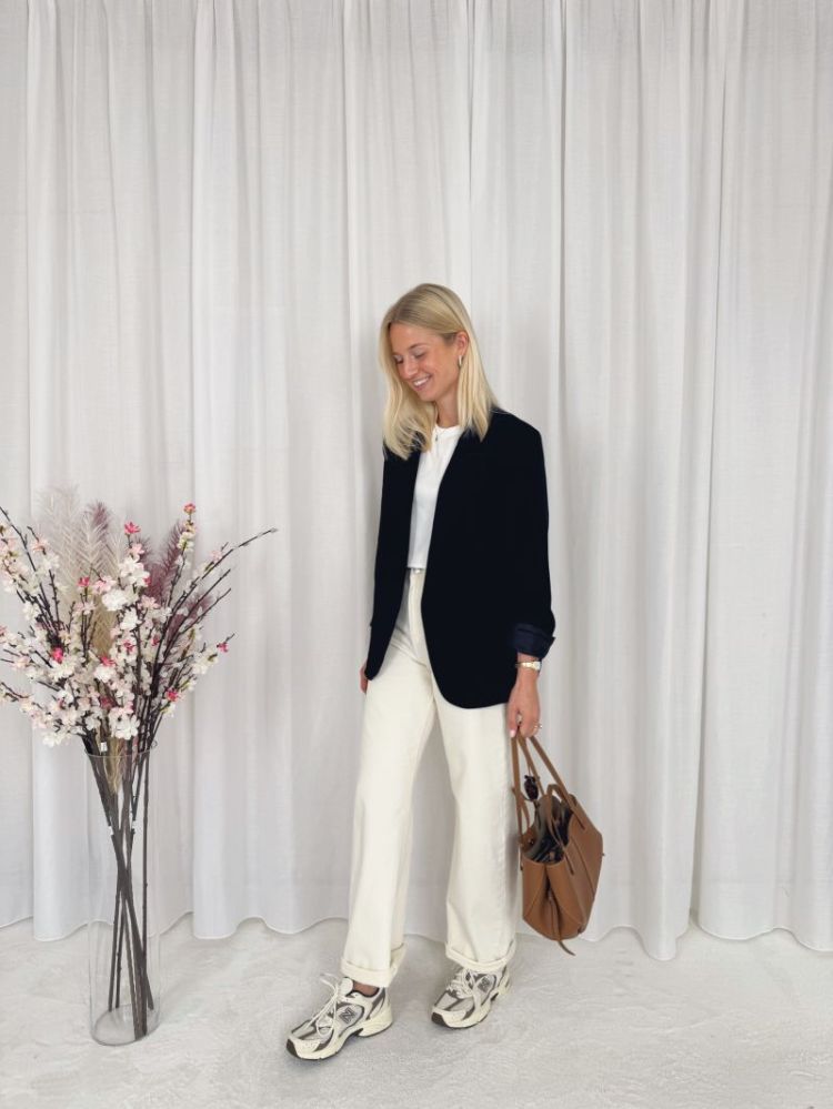Celeste Striped Blazer Navy Blue
