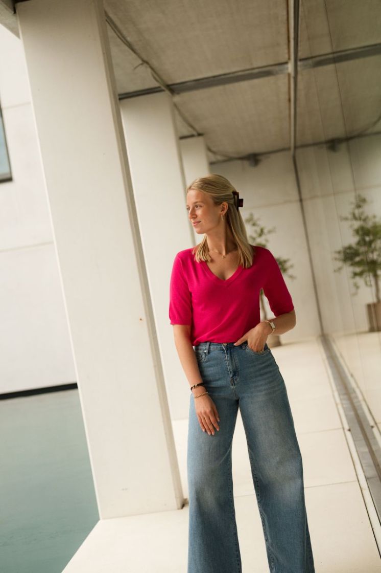 Lizza V-Neck Pullover Beetroot Purple