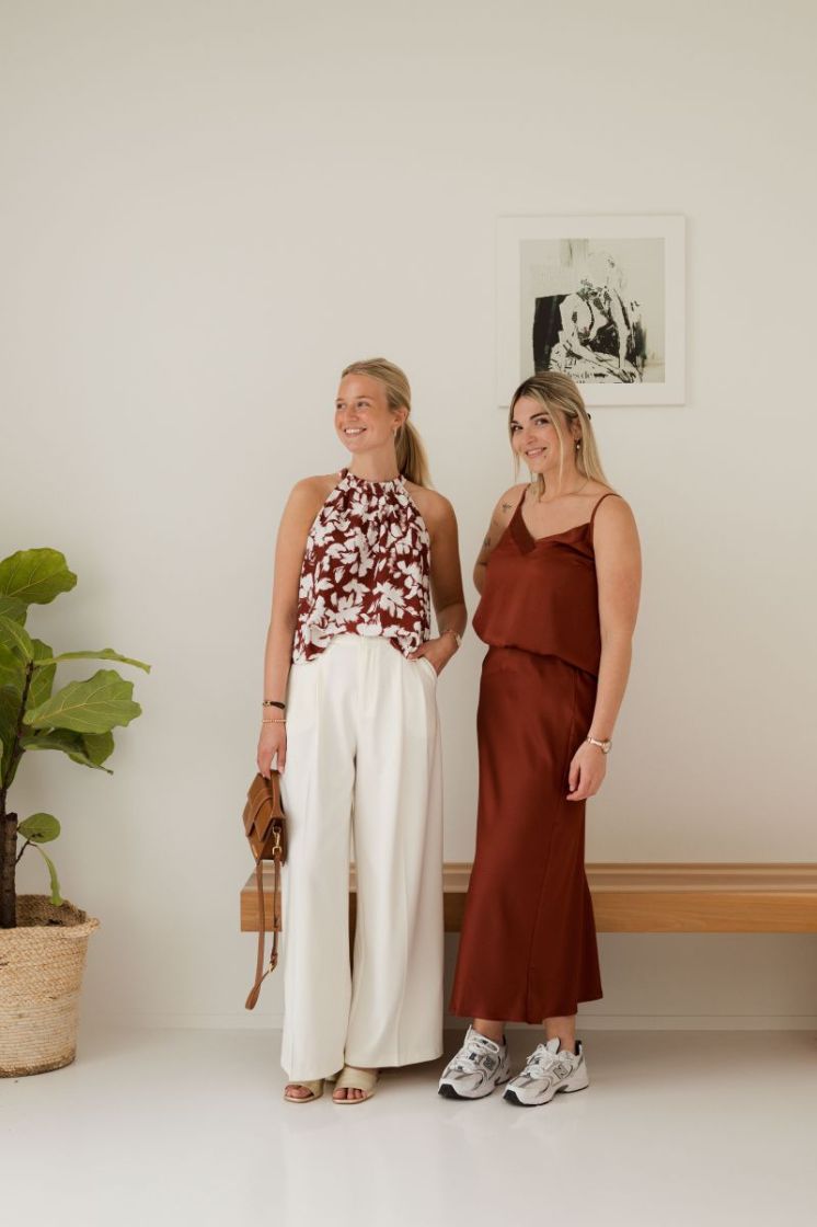 Evie Top Henna / Chalk