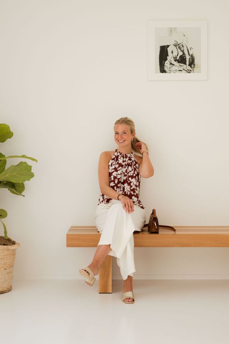 Evie Top Henna / Chalk