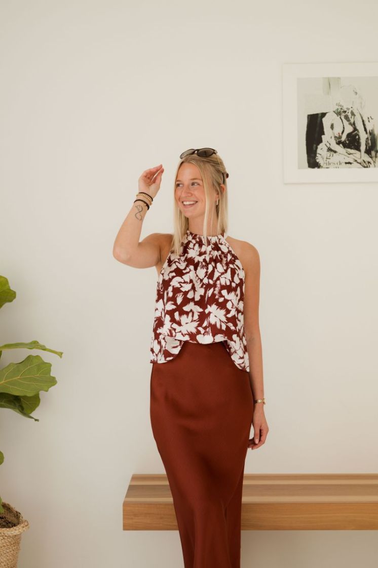 Evie Top Henna / Chalk