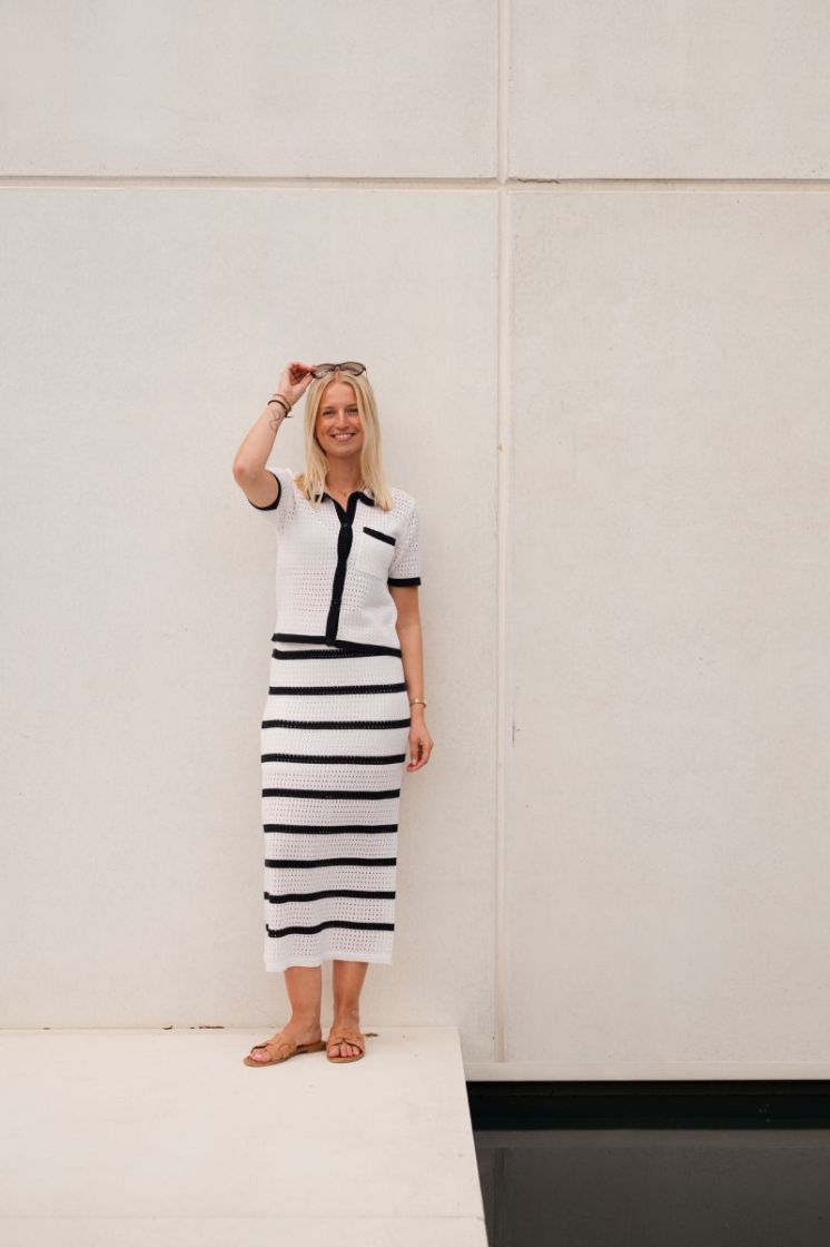 Brianna Knit Skirt Chalk / Marine