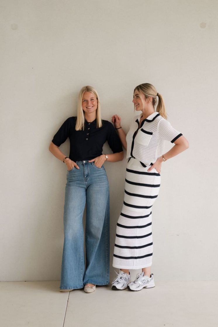 Brianna Knit Skirt Chalk / Marine