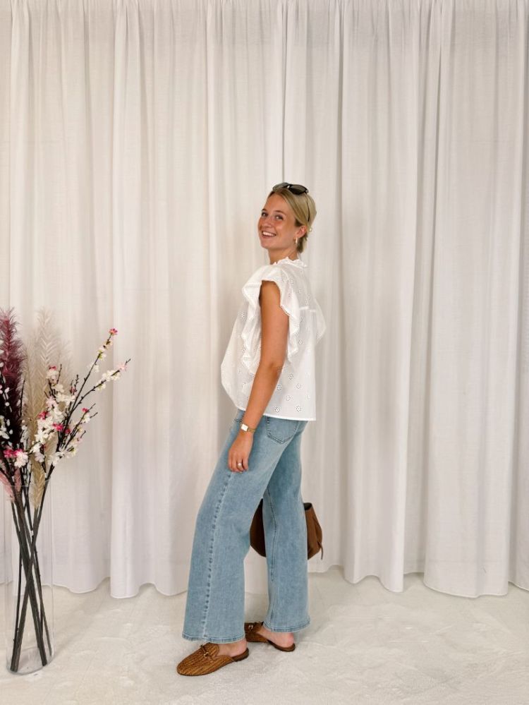 Fiona Frill Top Chalk
