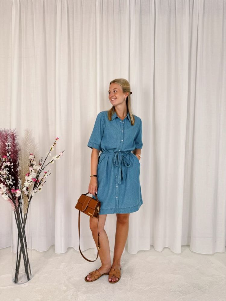 Jade Denim Dress Medium Blue Cha