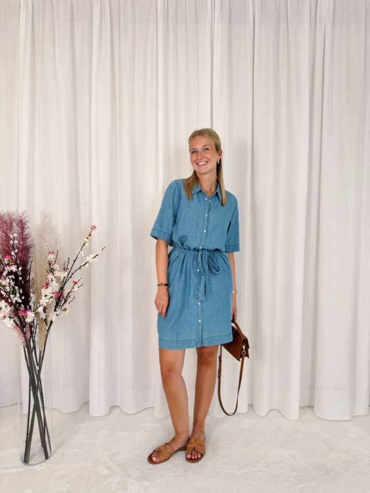 Jade Denim Dress Medium Blue Cha