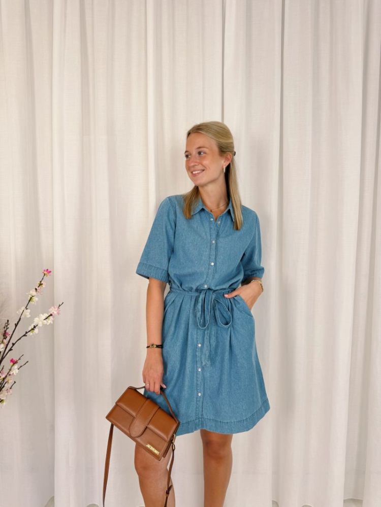 Jade Denim Dress Medium Blue Cha