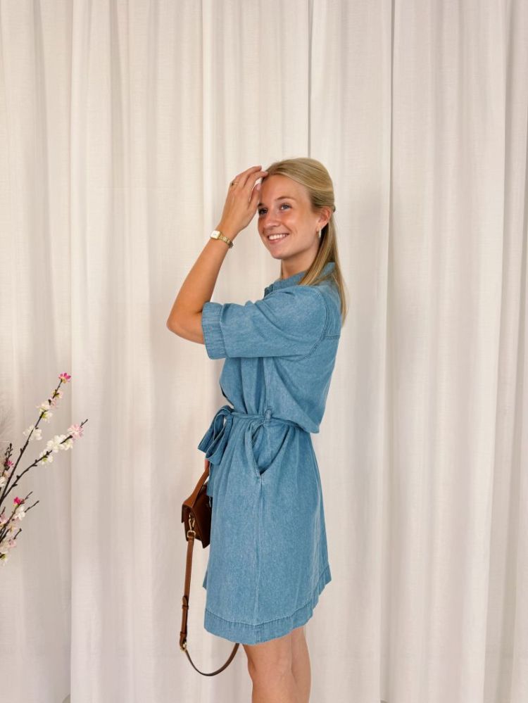 Jade Denim Dress Medium Blue Cha