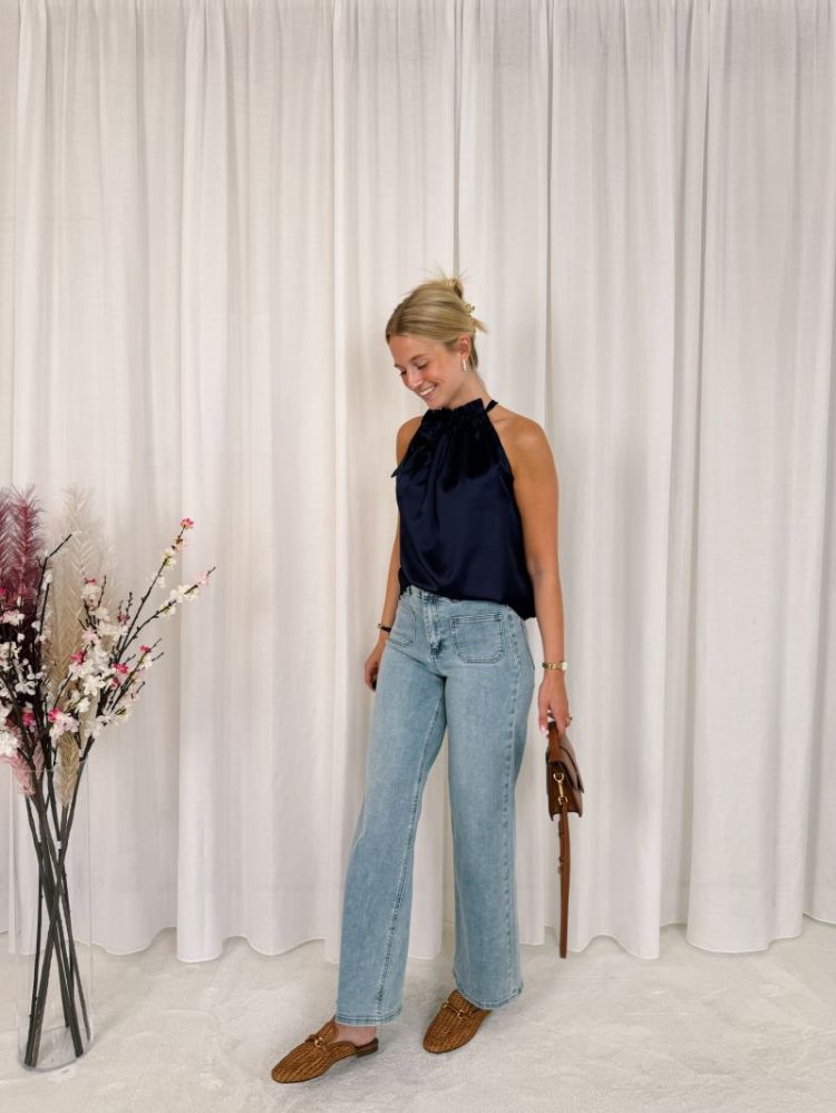 Lou Halterneck Top Marine Blue