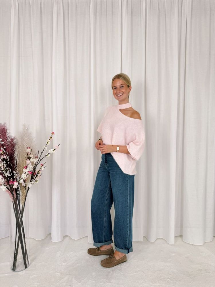 Lize One Shoulder Knit Light Pink