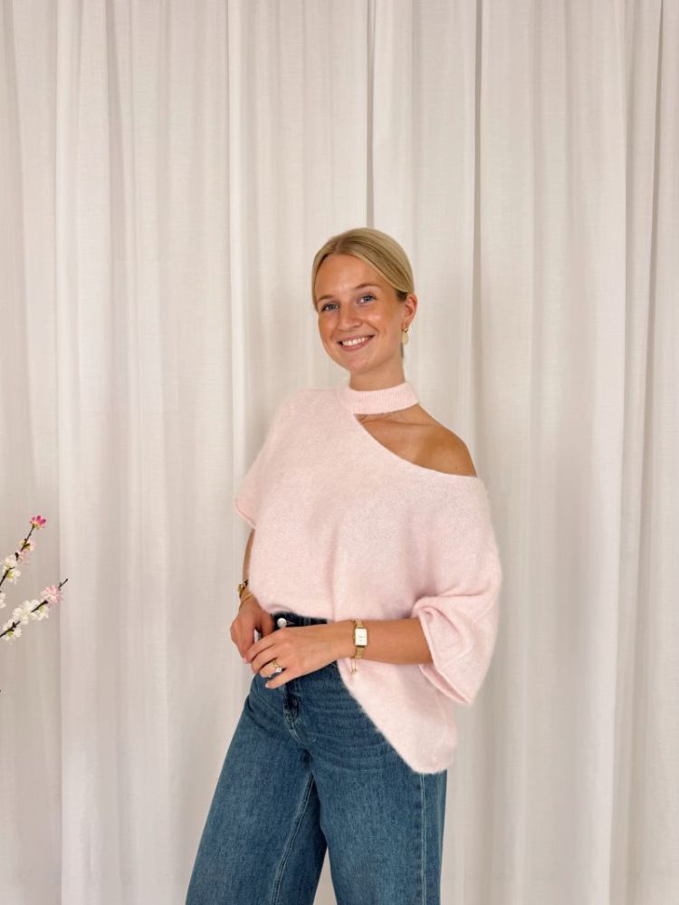 Lize One Shoulder Knit Light Pink