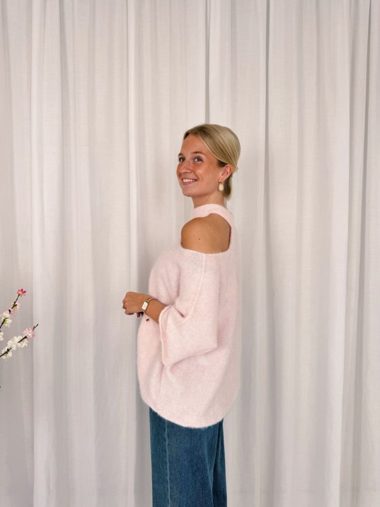 Lize One Shoulder Knit Light Pink