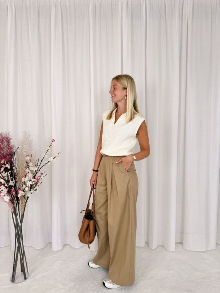 Lia Polo Top Ecru