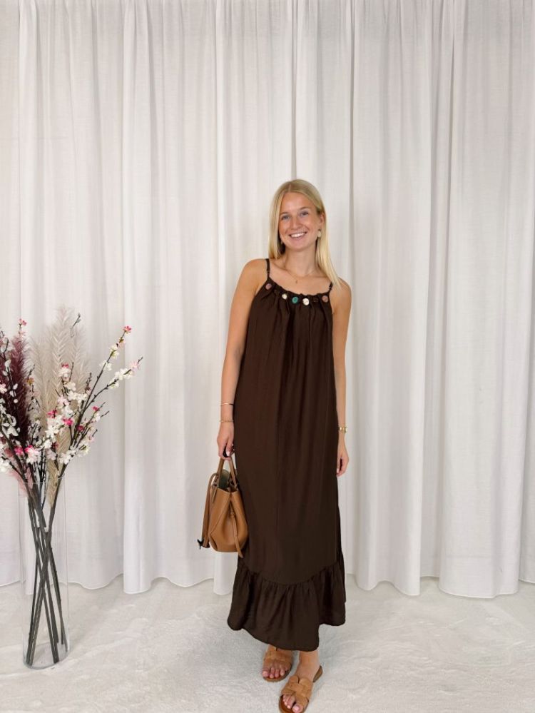 Lola Detail Dress Brown
