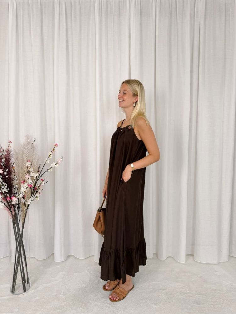 Lola Detail Dress Brown