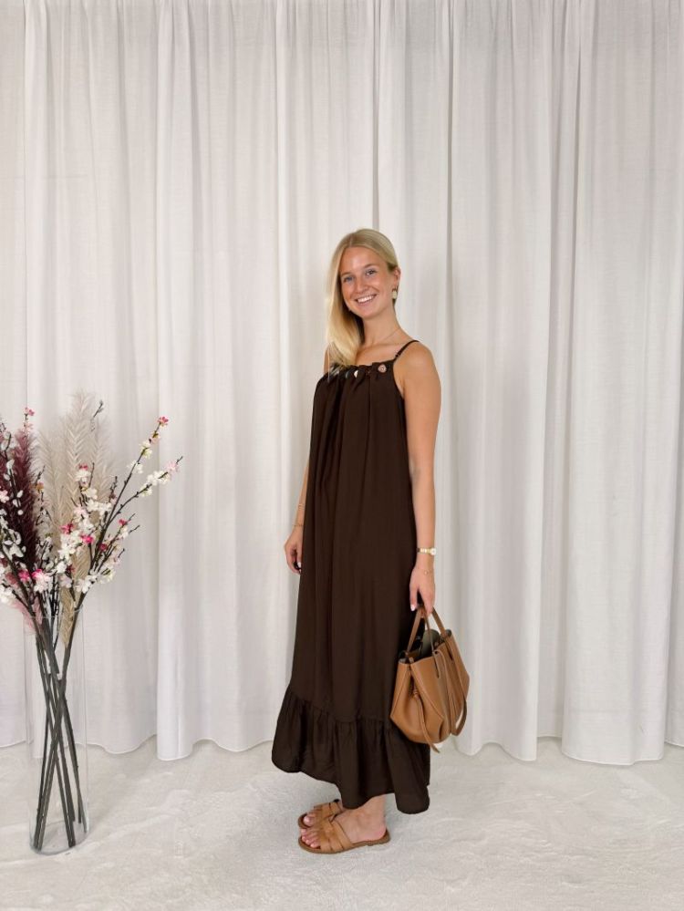Lola Detail Dress Brown