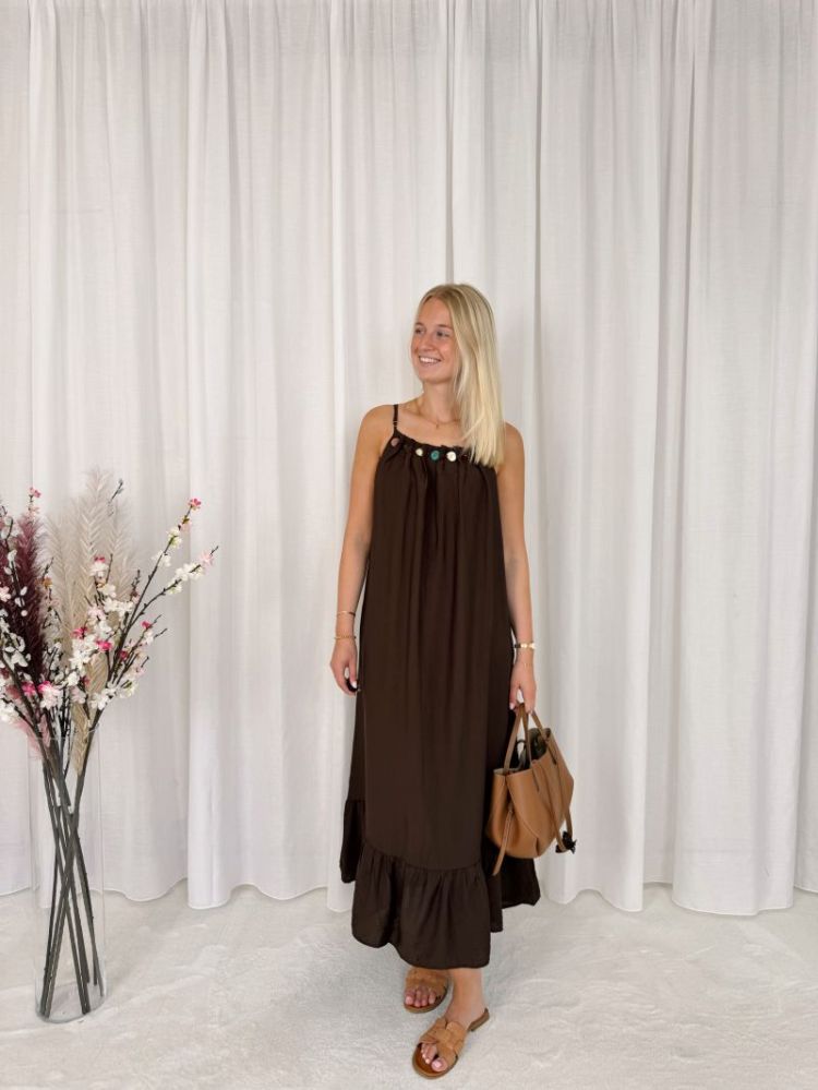 Lola Detail Dress Brown