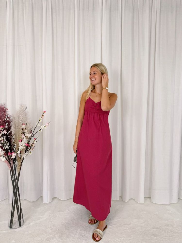 Mikki Cross-Strap Dress Dark Pink