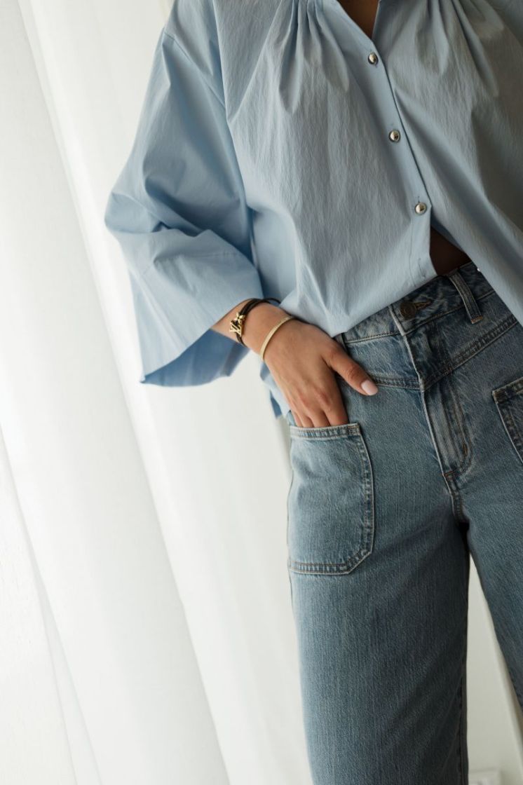 Romy Oversized Blouse Light Blue