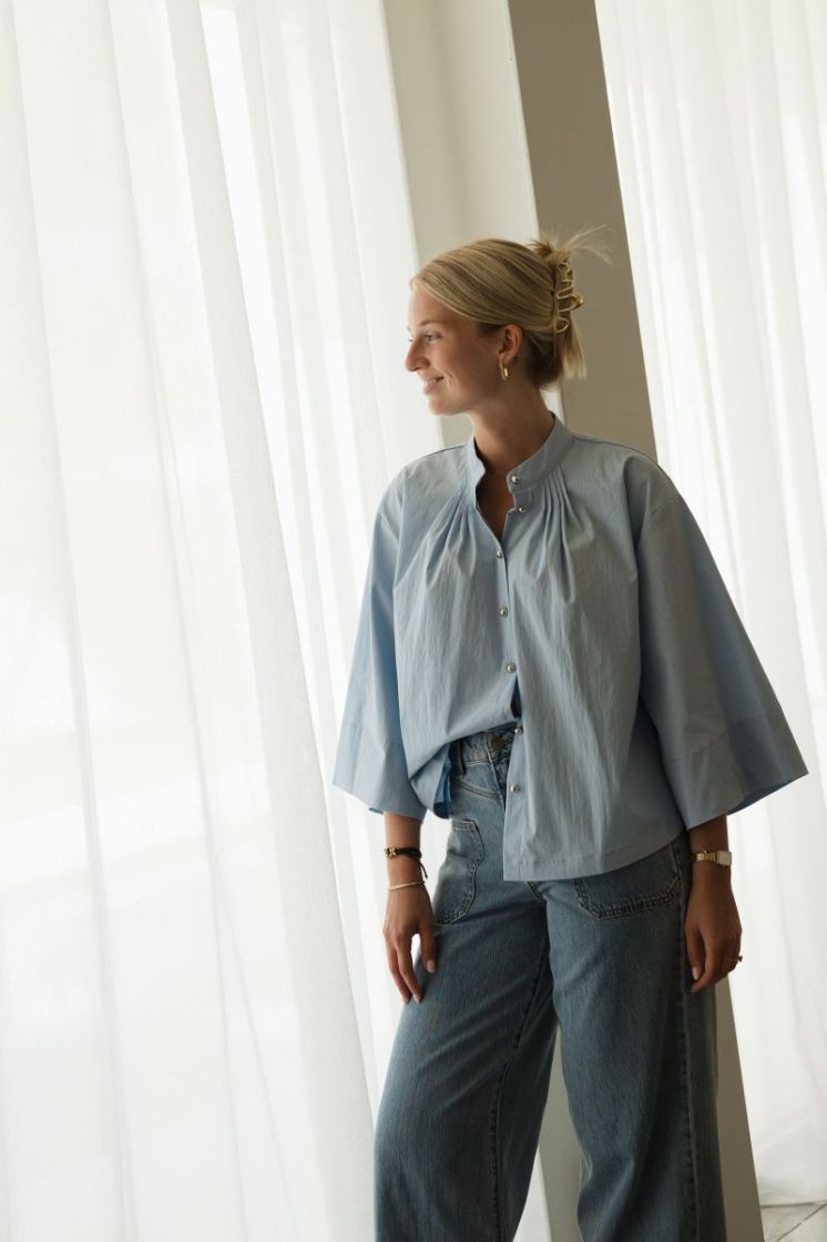 Romy Oversized Blouse Light Blue