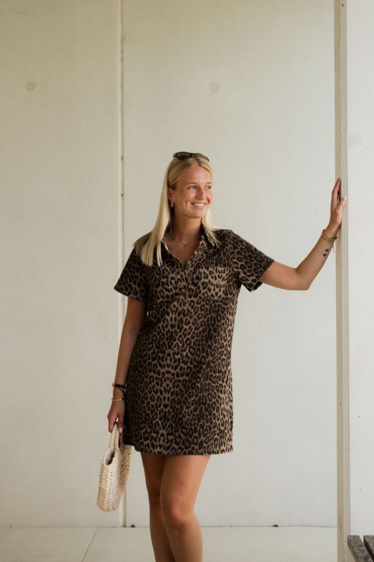 Rhune Denim Dress Leopard